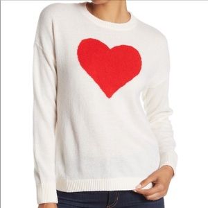 Minnie Rose White Sweatshirt with Red Heart